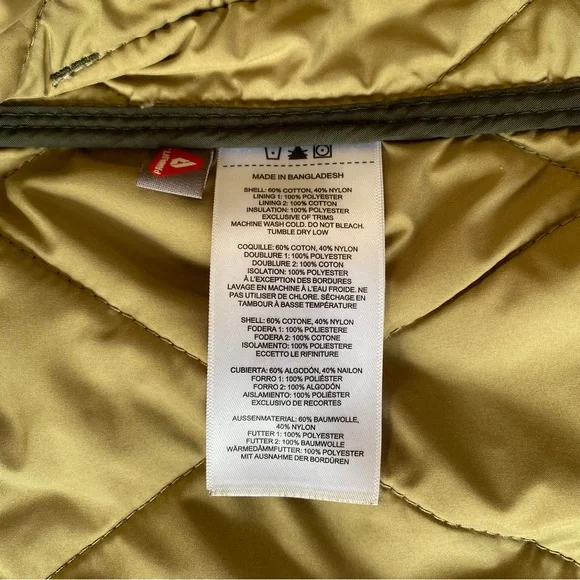 Filson Men’s Quilted Pact Jacket in dark otter green, small - Picture 9 of 9